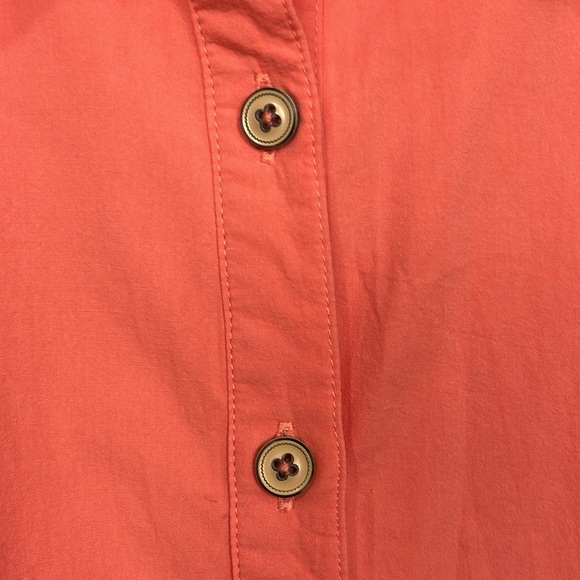 Ces Femme Womens Mini Dress S Tangerine Puff Sleeves Button Down Pockets Collar - Picture 5 of 13